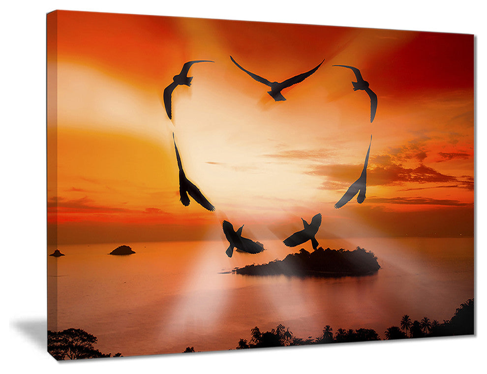 "Crow Heart at Sunset" Digital Canvas Print, 40"x30"