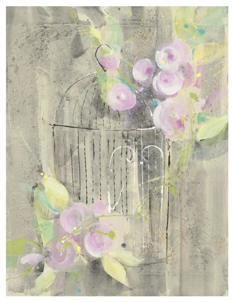 "Birdcage Floral I" Digital Paper Print by Albena Hristova, 32"x42"