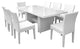 Miami Rectangular Outdoor Patio Dining Table with 8 Armless Chairs Sail White