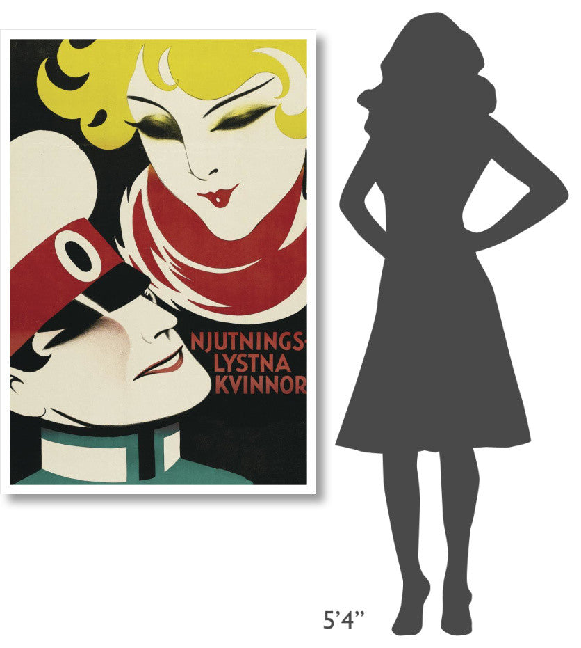 "Vintage Film Posters: Silver Njutnings Lysta Kvinnor" Paper Art, 34"x50"