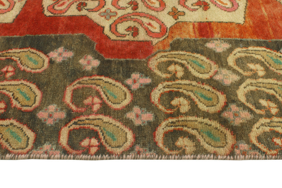 Fine Vintage Distressed Bliss Rust/Charcoal Runner, 2'9 x 10'5