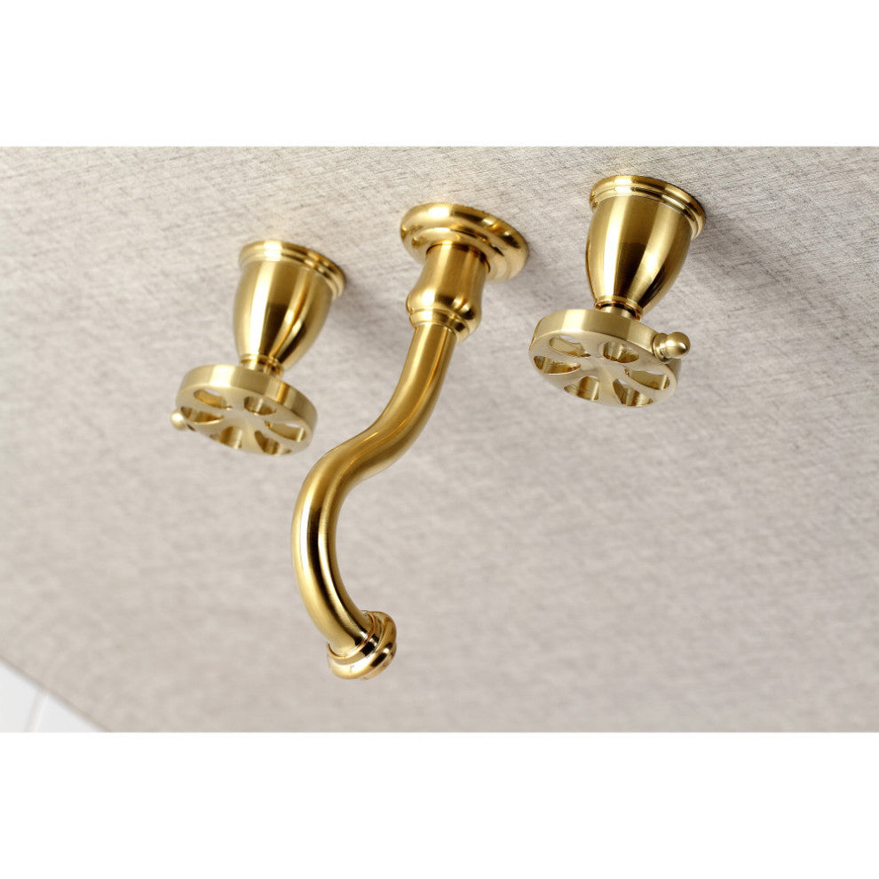 KS3027RX Two-Handle Wall Mount Tub Faucet, Brushed Brass