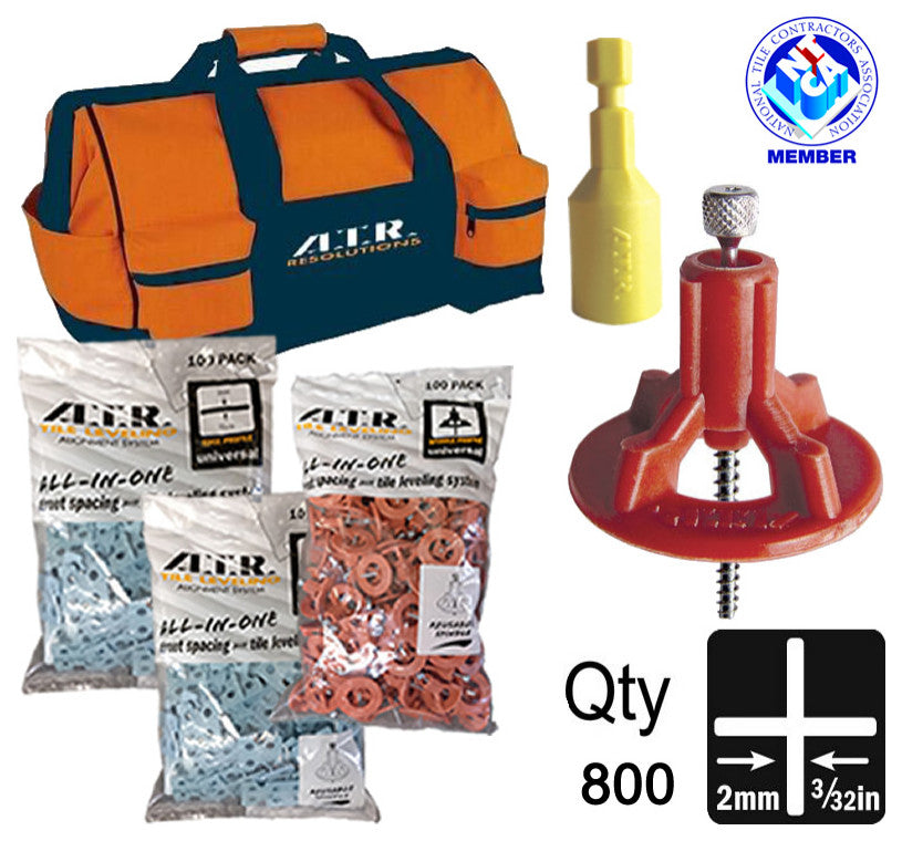 ATR Tile Leveling System Pro Kit 570 Sq Ft Grid Layout, 2mm Spacers