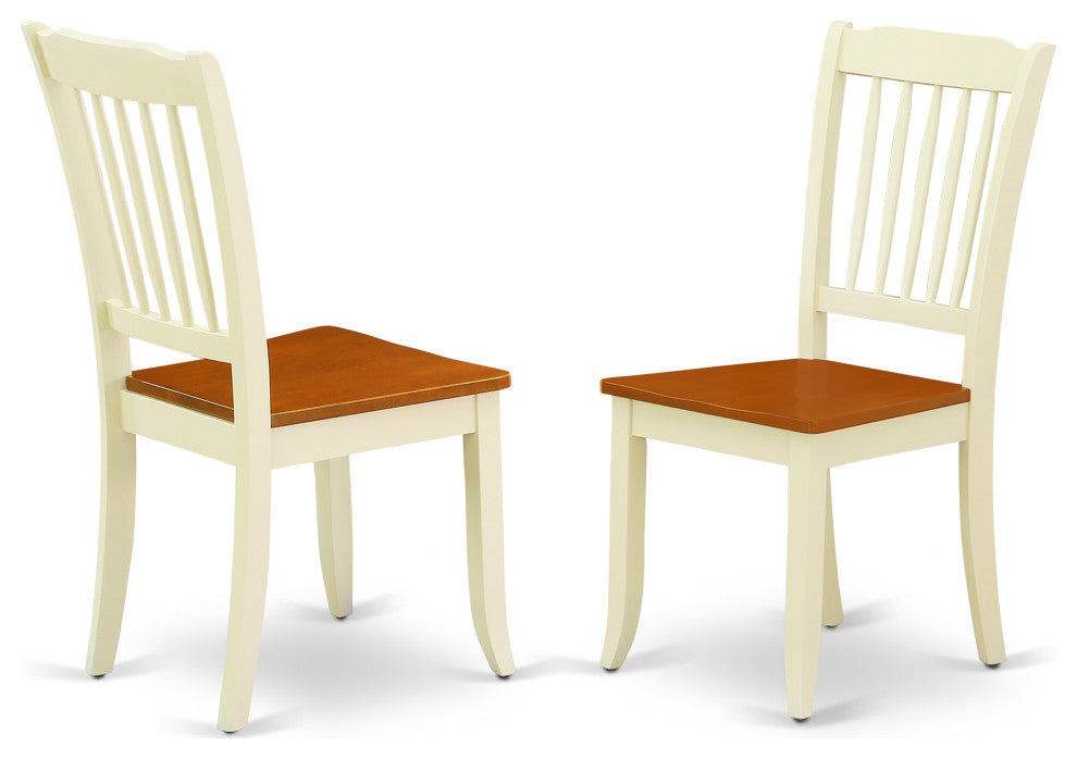 3Pc Rectangular 42/53.5 Inch Table With 12 In Leaf, 2 Vertical Slatted Chairs