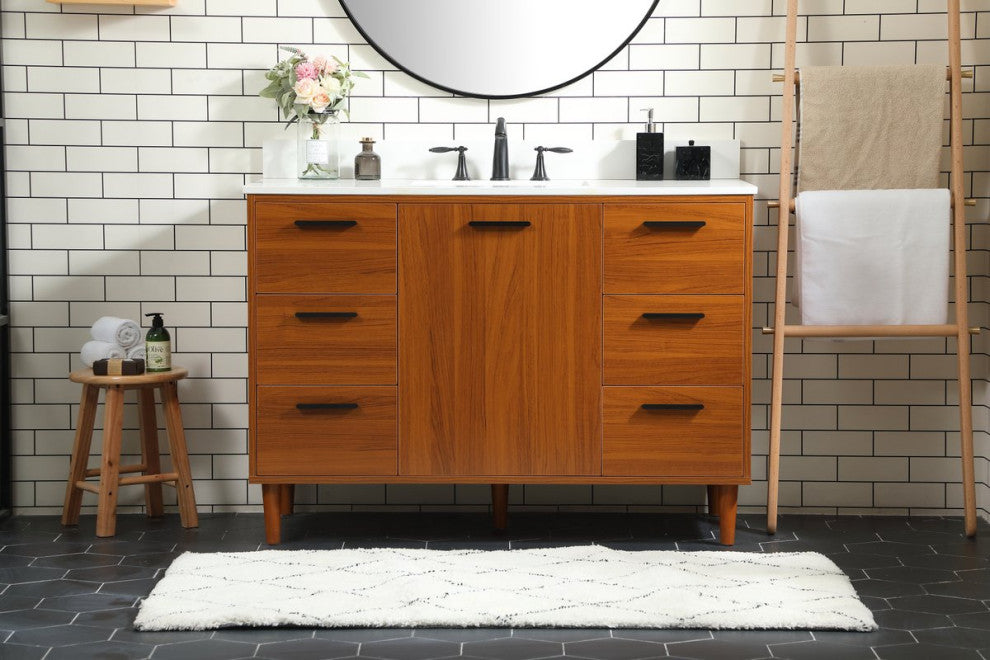 Elegant Decor Baldwin Bathroom Vanity Teak