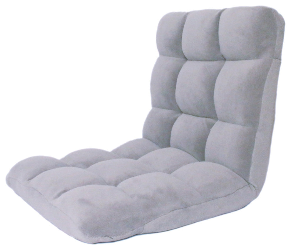 Loungie Supersoft Folding Adjustable Gaming Recliner Chair, Gray