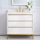 Nolan Freestanding Bathroom Vanity with Quartz Top, White, 36"