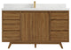 Madison Teak 60 Single Bathroom Vanity in Dark Natural 2" Calacatta Laza