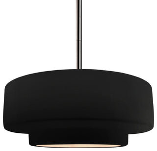 Radiance Medium Tier Pendant, Carbon Matte Black Frame, LED, Rigid Stem Kit