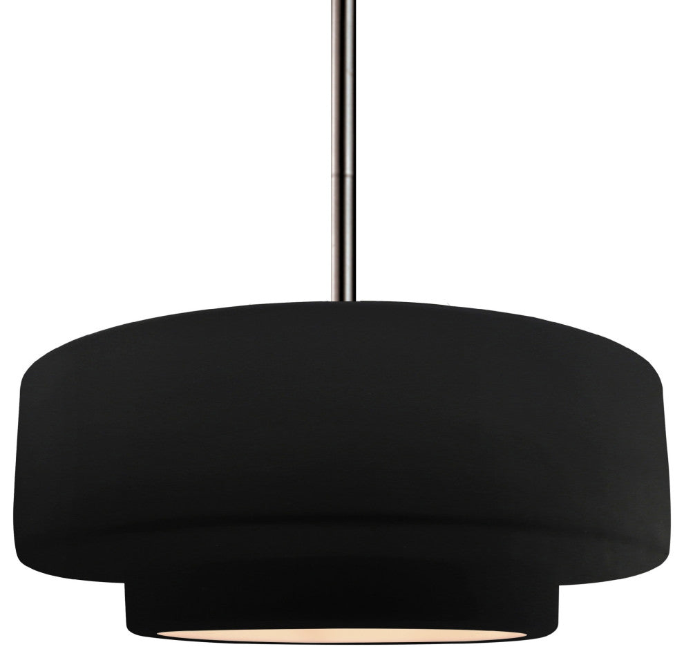 Radiance Medium Tier Pendant, Carbon Matte Black Frame, LED, Rigid Stem Kit