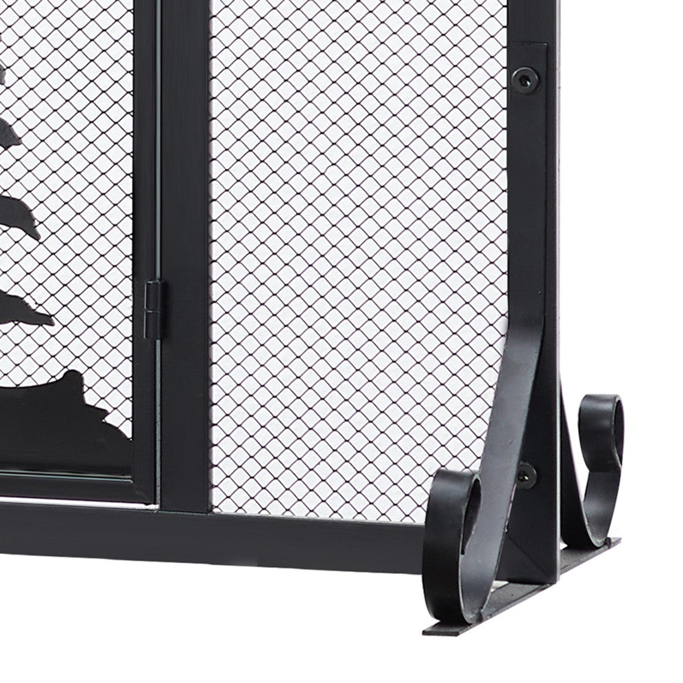 Single Panel Iron Fireplace Screen