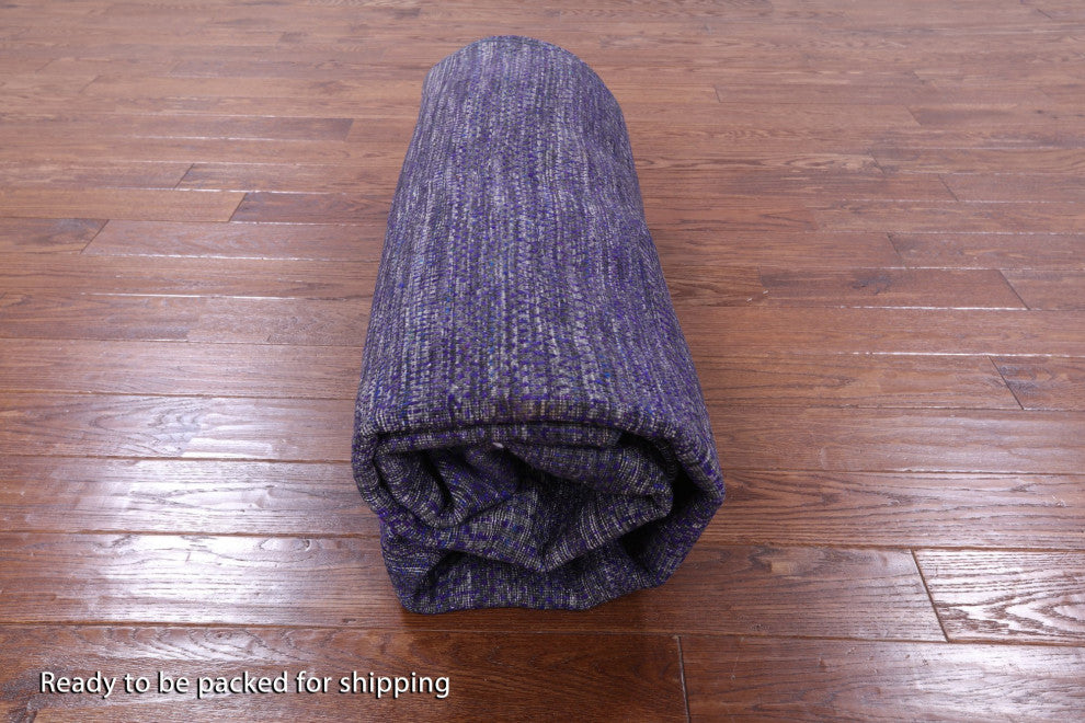 9' Round Wool and Silk Super Savannah Gabbeh Handmade Rug Q8636