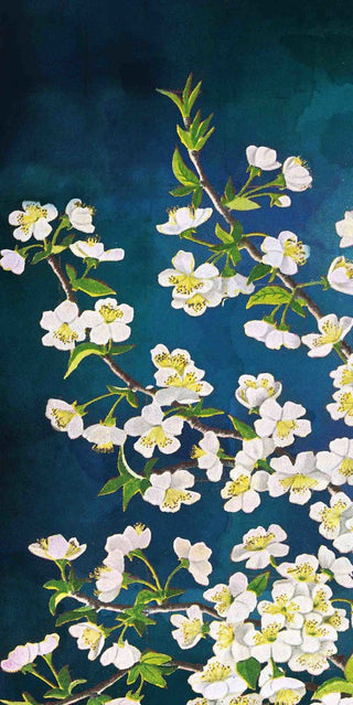 "White in Blue" Painting Print on Canvas