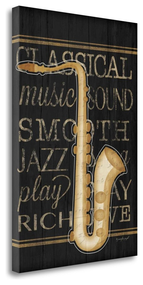 "Music Saxophone" By Jennifer Pugh, Giclee Print on Gallery Wrap Canvas