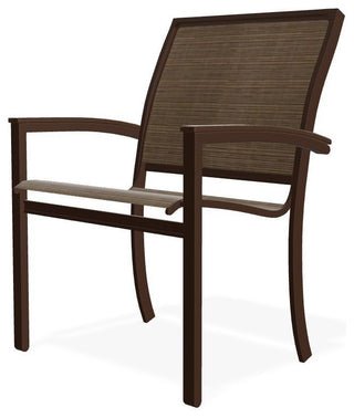 Bazza Sling Stackable Outdoor Dining Chair, Bark/Kona
