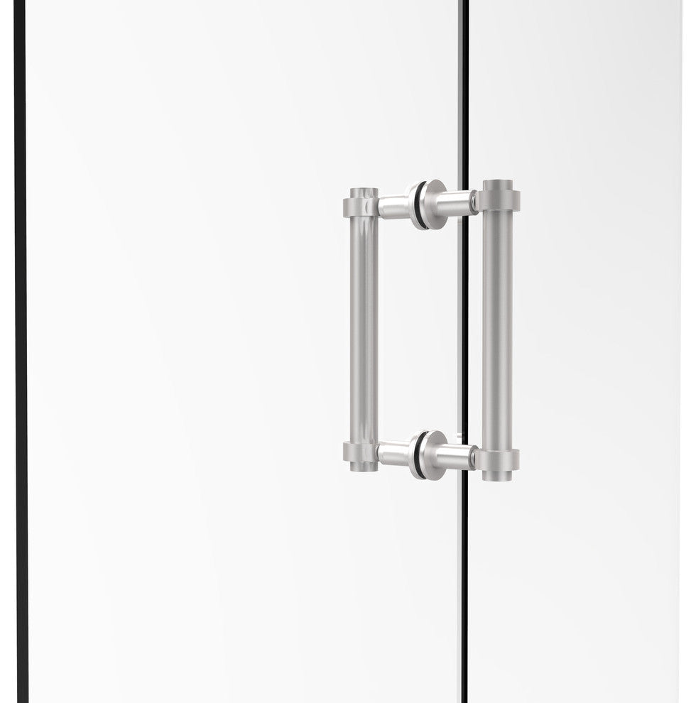 Contemporary 8" Back to Back Shower Door Pull, Satin Chrome
