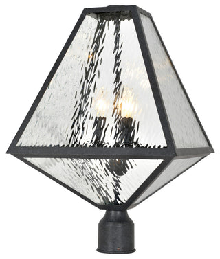 Crystorama Brian Patrick Flynn for Glacier 3-Light Black Large Post, Water Glass