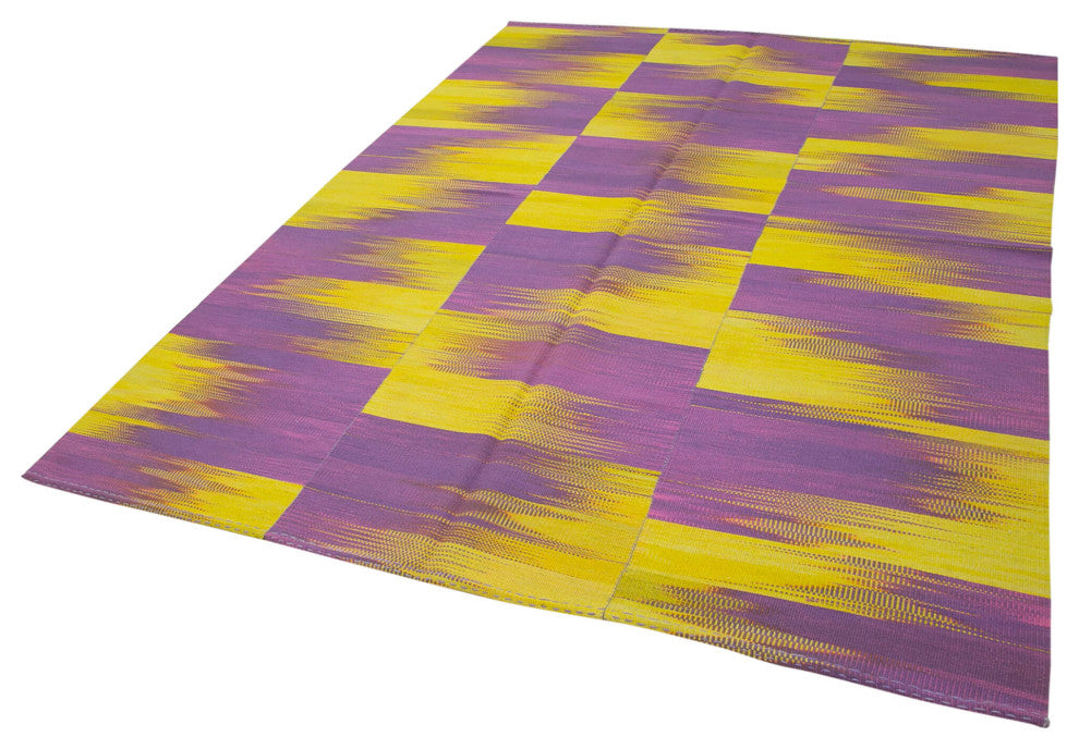 Rug N Carpet - Handmade Turkish 6' 11'' x 9' 1'' Unique Wool Kilim Rug