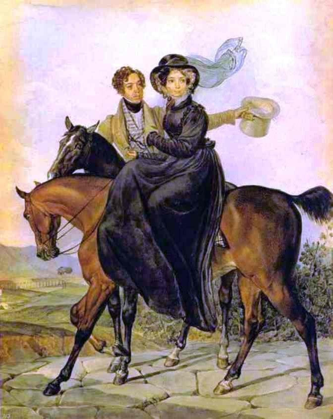 Karl Pavlovich Brulloff Portrait of K. A. and M. Ya. Narishkin Wall Decal