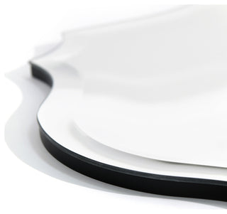 Frameless Beveled Oblong Scalloped Wall Mirror, 1"-Beveled Edge, 24"x32"