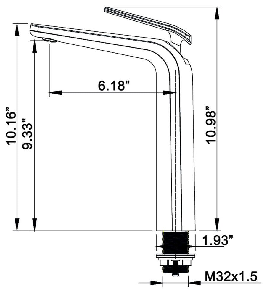 Deck Mounted Single Hole Bathroom Faucet, Brushed Gold