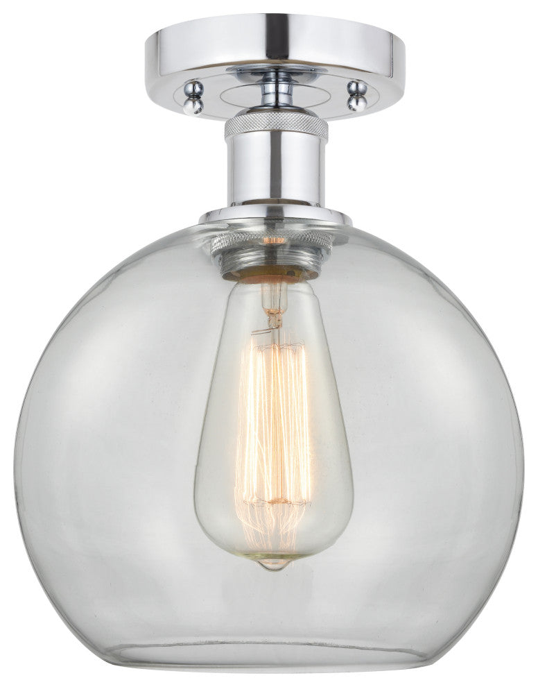 Innovations 616-1F-PC-G122-8 1 Light Semi-Flush Mount, Polished Chrome