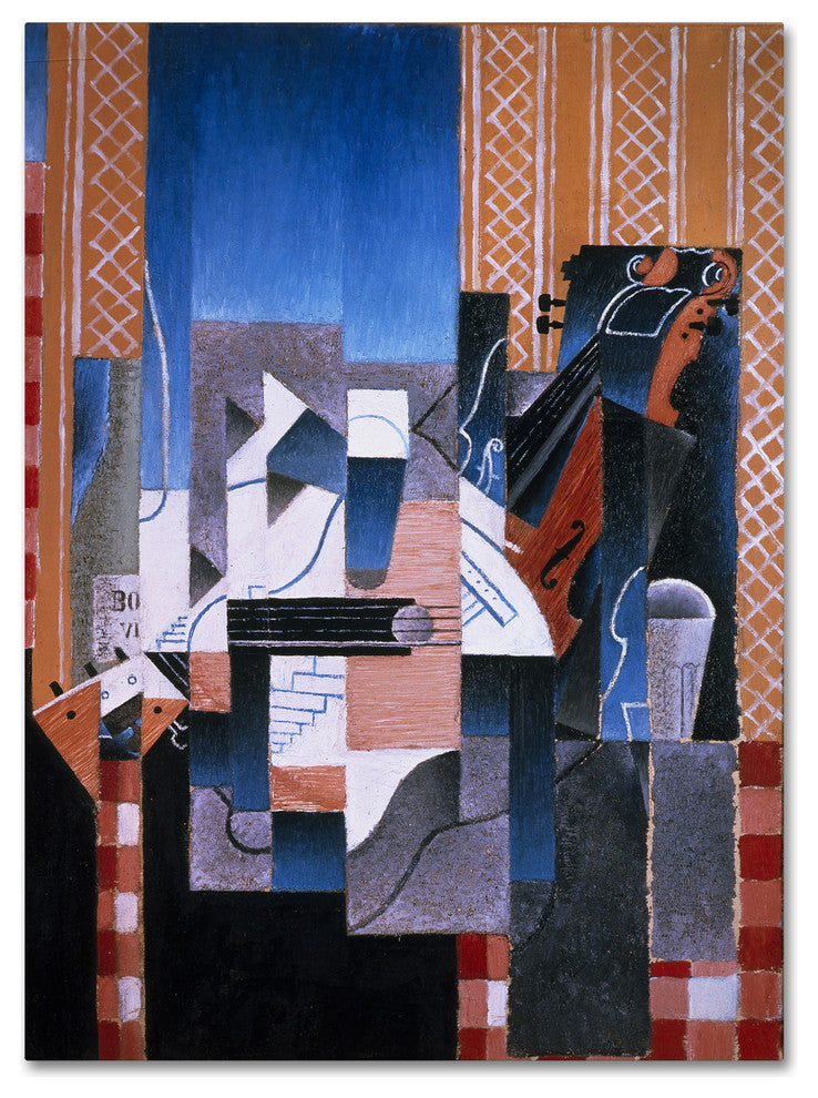 Juan Gris ''Still Life with Violin and Guitar'' Canvas Art, 47x35