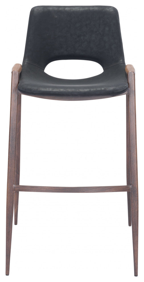Set of Two Black Retro Modern Funk Bar Chairs