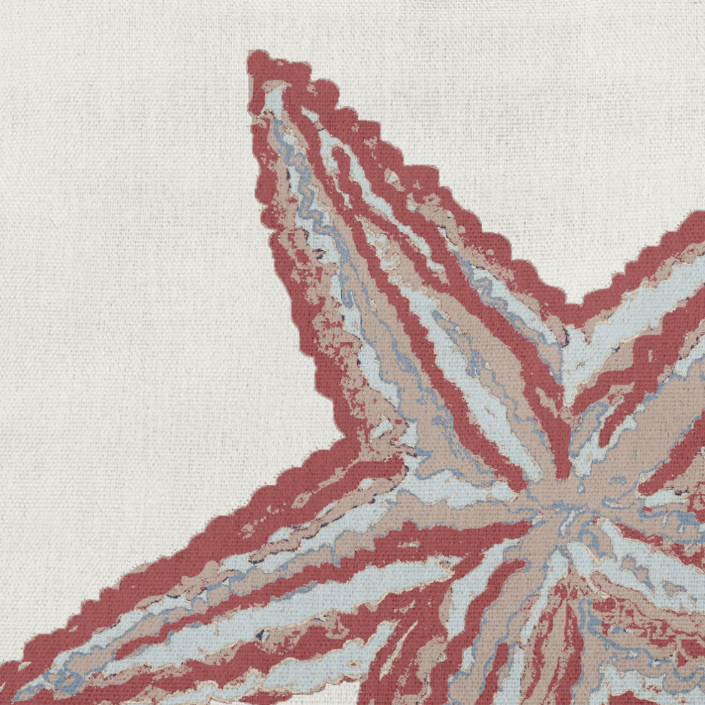 16x16" Starfish Nautical Decorative Indoor Pillow, Ligonberry Red
