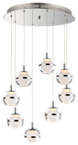 ET2 Lighting Swank 8-Light Pendant, Polished Chrome