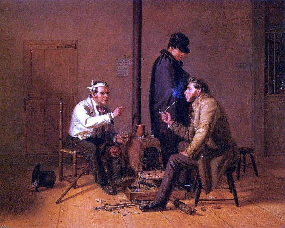 William Sidney Mount The Long Story (also known as The Tough Story) Canvas Wrap