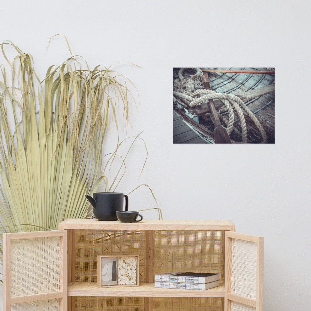 Vintage Boat Oars and Ropes Nautical Photo Loose Wall Art Prints, 18" X 24"