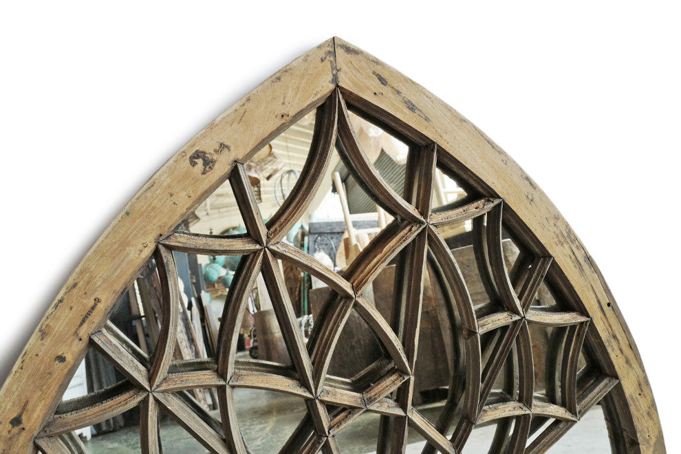 Antique Wood Transom Mirror