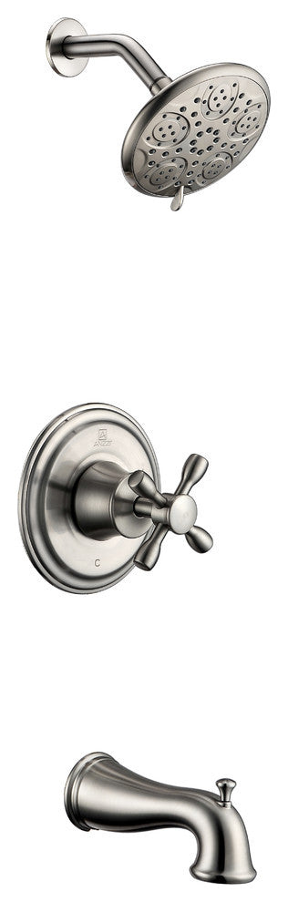Mesto Series 1 Handle 2-Spray Tub and Shower Faucet, Brushed Nickel