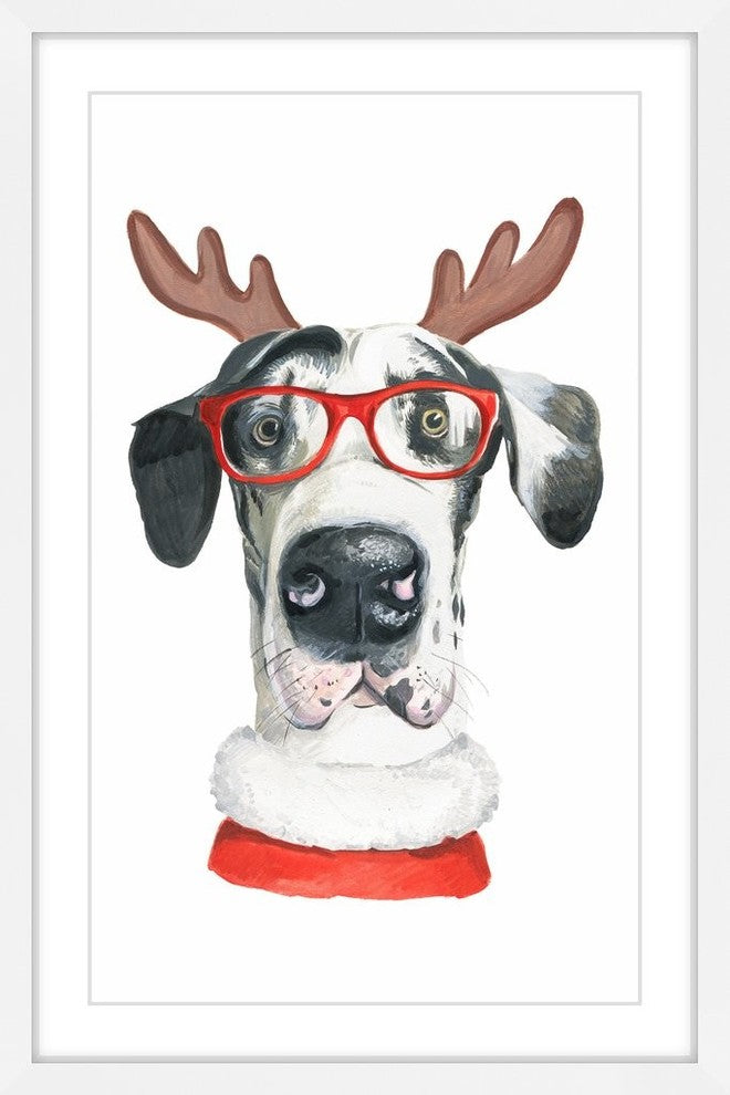 "Deer Dog" Framed Painting Print, 12"x18"