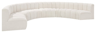 Arc Boucle Fabric Upholstered 8-Pc. Inward Curved Modular Sectional, Cream