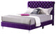 Princeton Tufted Upholstered Suede Bed, Purple, Queen
