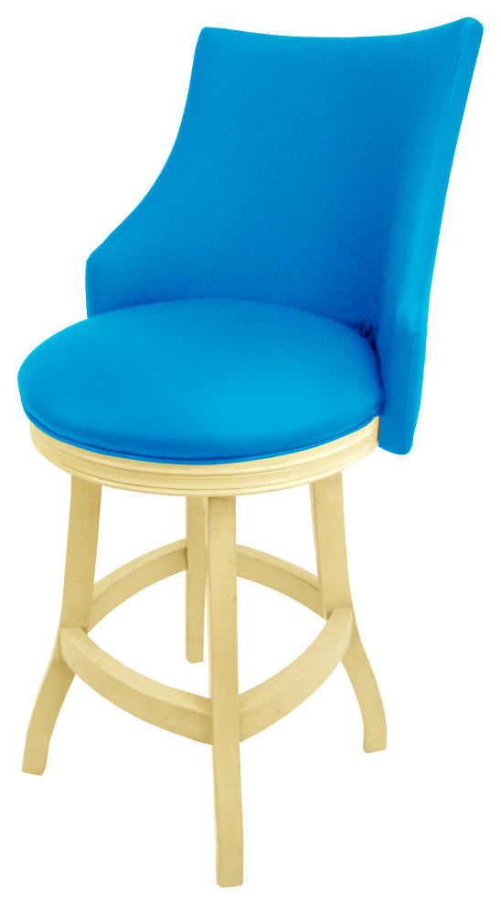 Swivel Wood Counter Bar Stool 26", Bellissima, Carolina Blue - Beige