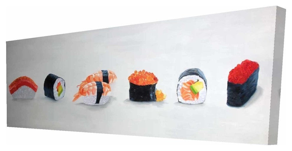 Sushis Watercolor Painting Print on Wrapped Canvas