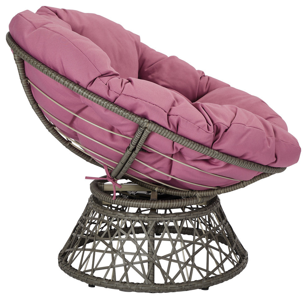 Papasan Chair, Purple/Gray