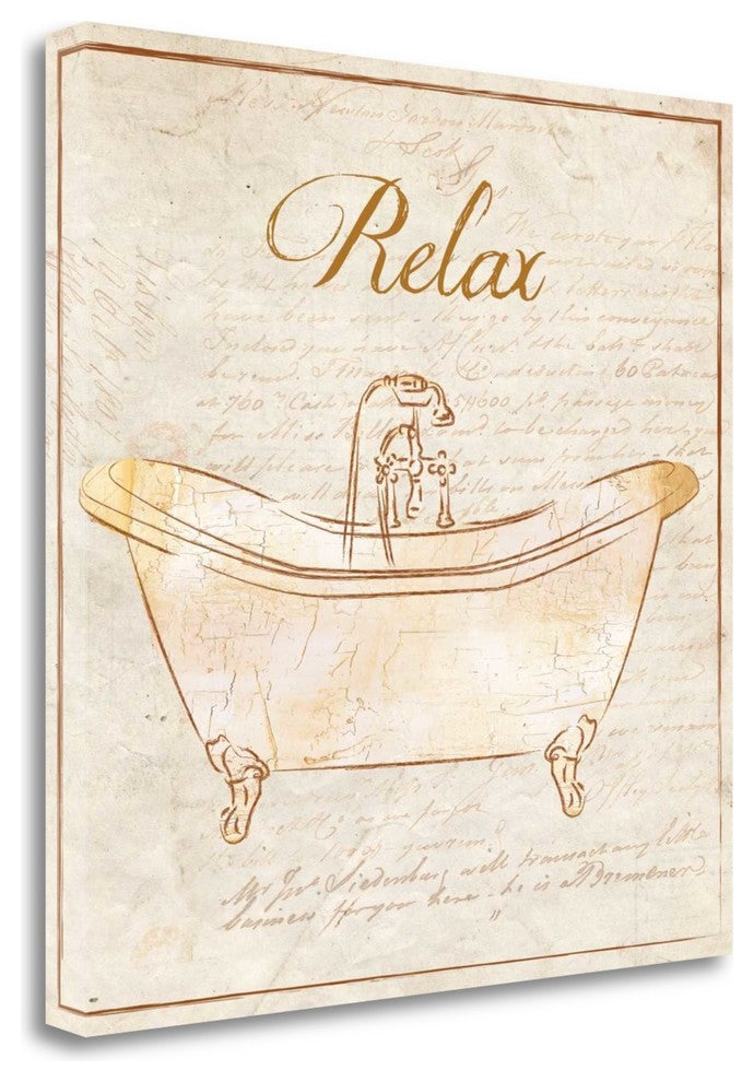 "Romantic Bath Relax" By Piper Ballantyne, Giclee Print on Gallery Wrap Canvas