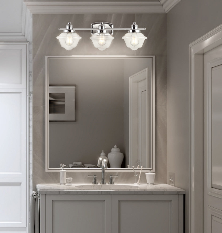 Orleans Iron LED Vanity Light, Chrome, 3 Bulb