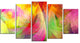 Spectacular Multi Color Pattern, Floral Canvas Art Print, 60"x32", 5 Panels