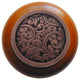 Saddleworth Wood Knob, Antique Brass, Cherry Wood Finish, Antique Copper