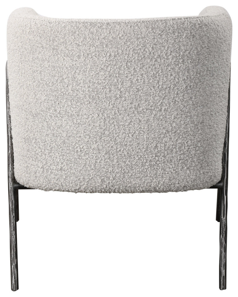Uttermost 23571 Jacobsen 27"W Iron Framed Arm Chair - Black Iron / Gray