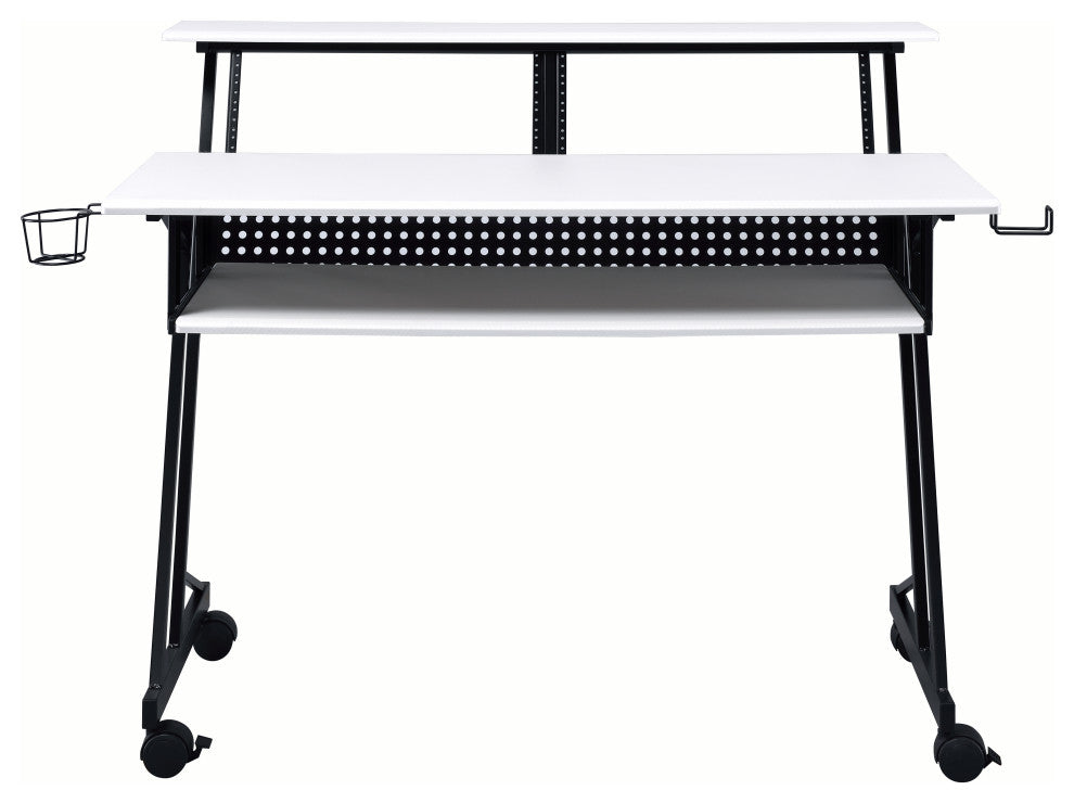ACME Suitor Music Recording Studio Desk, White and Black