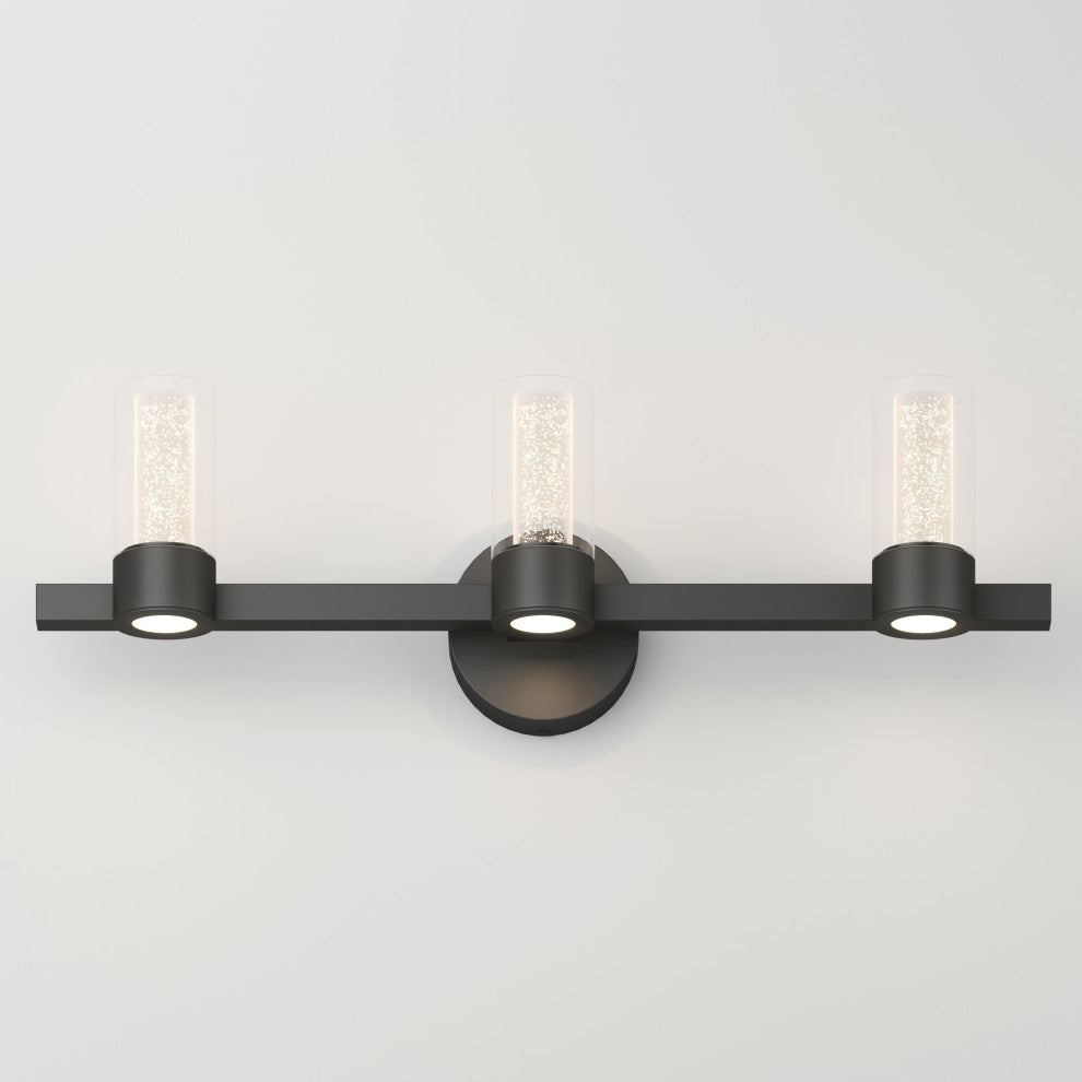 Artika Novello 3-Light Bathroom Vanity Wall Light, Black