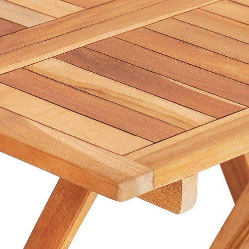 vidaXL Patio Bistro Set 3 Piece Patio Folding Table and Chairs Solid Teak Wood