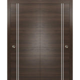 Bypass Doors 56 x 80 | Planum 0310 Chocolate Ash with  | Sturdy Rails