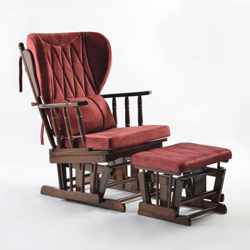 Comfort Deluxe Glider Chair and Ottoman Set, Brick